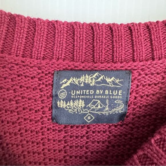 United by Blue red knit sweater long sleeve responsible durable goods size small - Picture 4 of 9